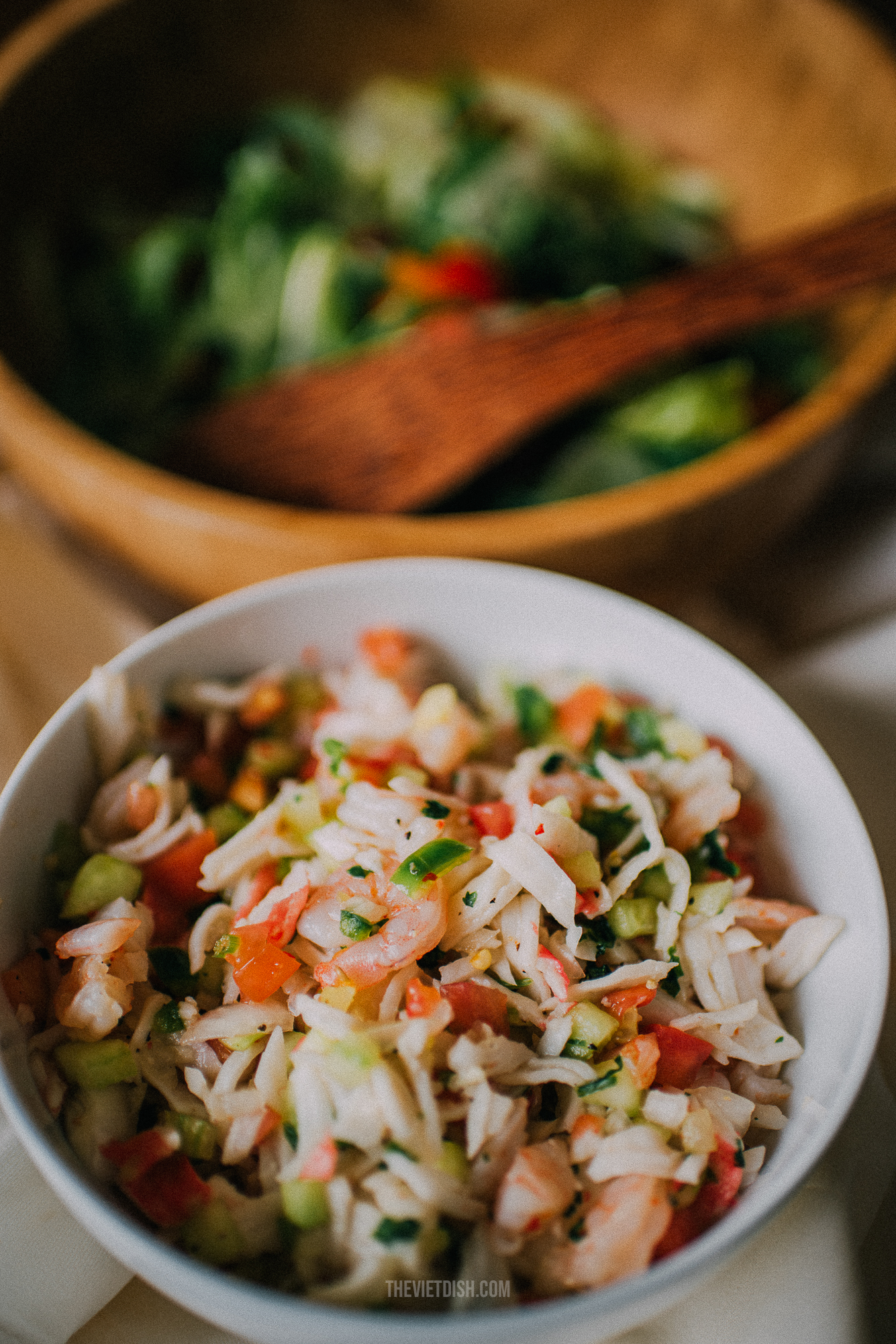 asian seafood salad with spicy sesame dressing recipe