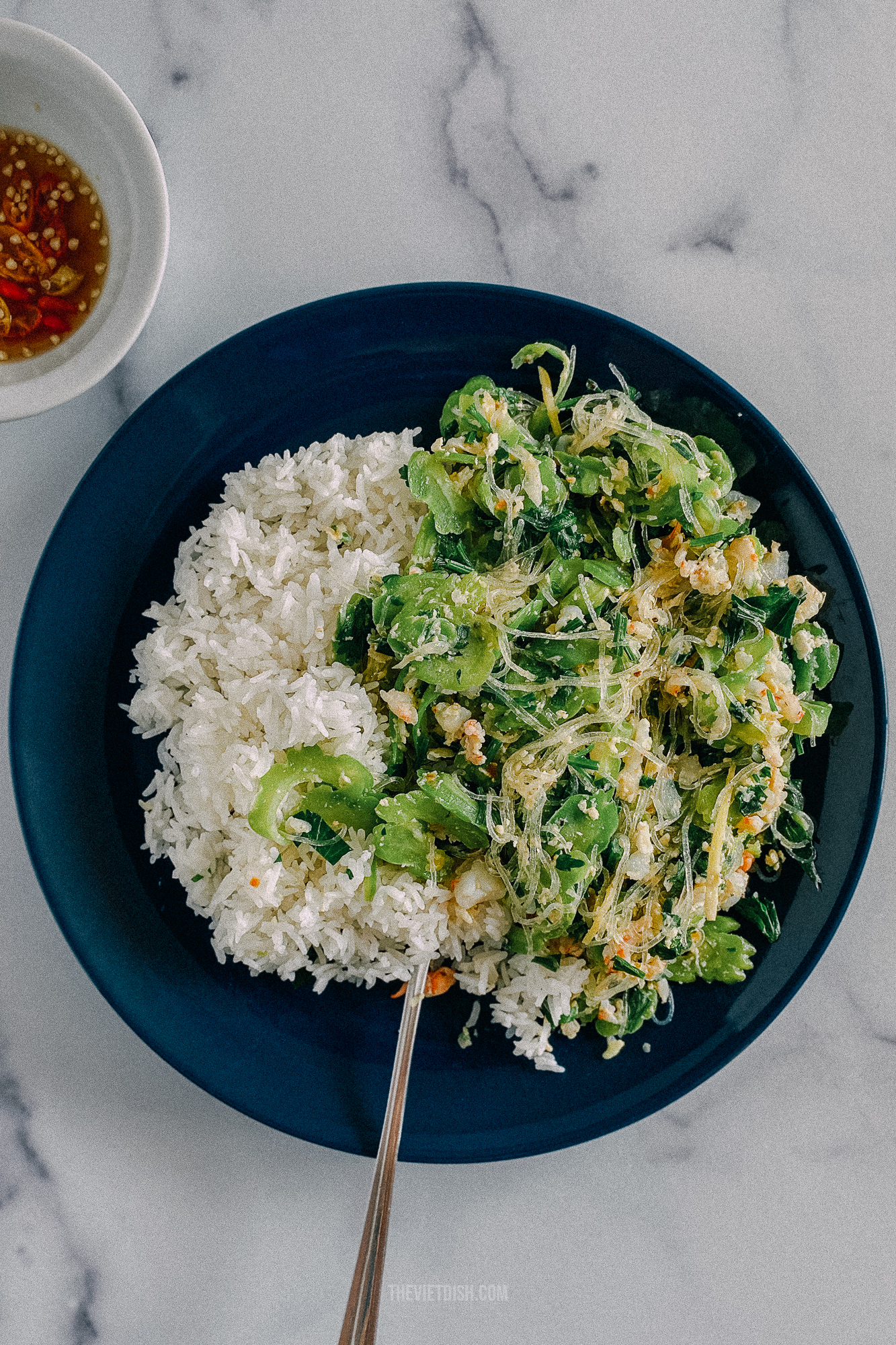 how to make vietnamese stir fry bitter melon with eggs and shrimp